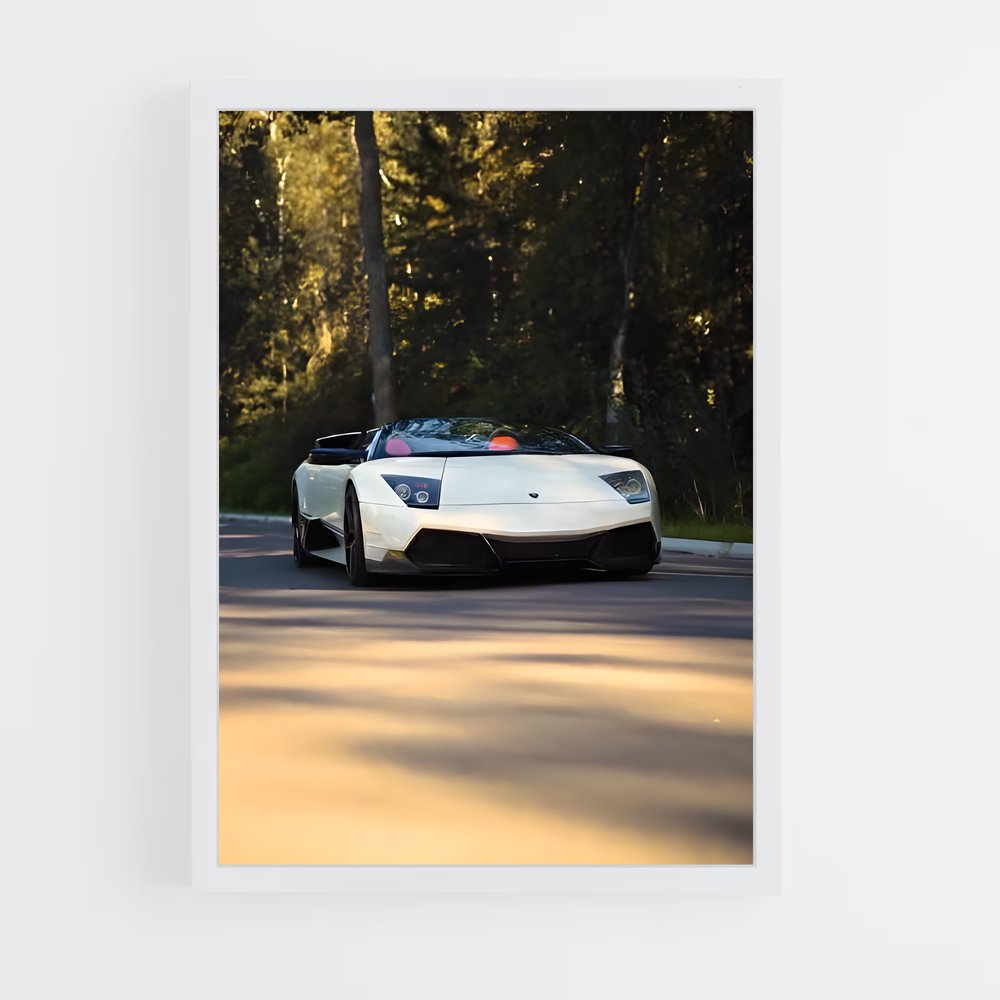 Poster Murcielago Blanc – affiche Lamborghini (vue 3)